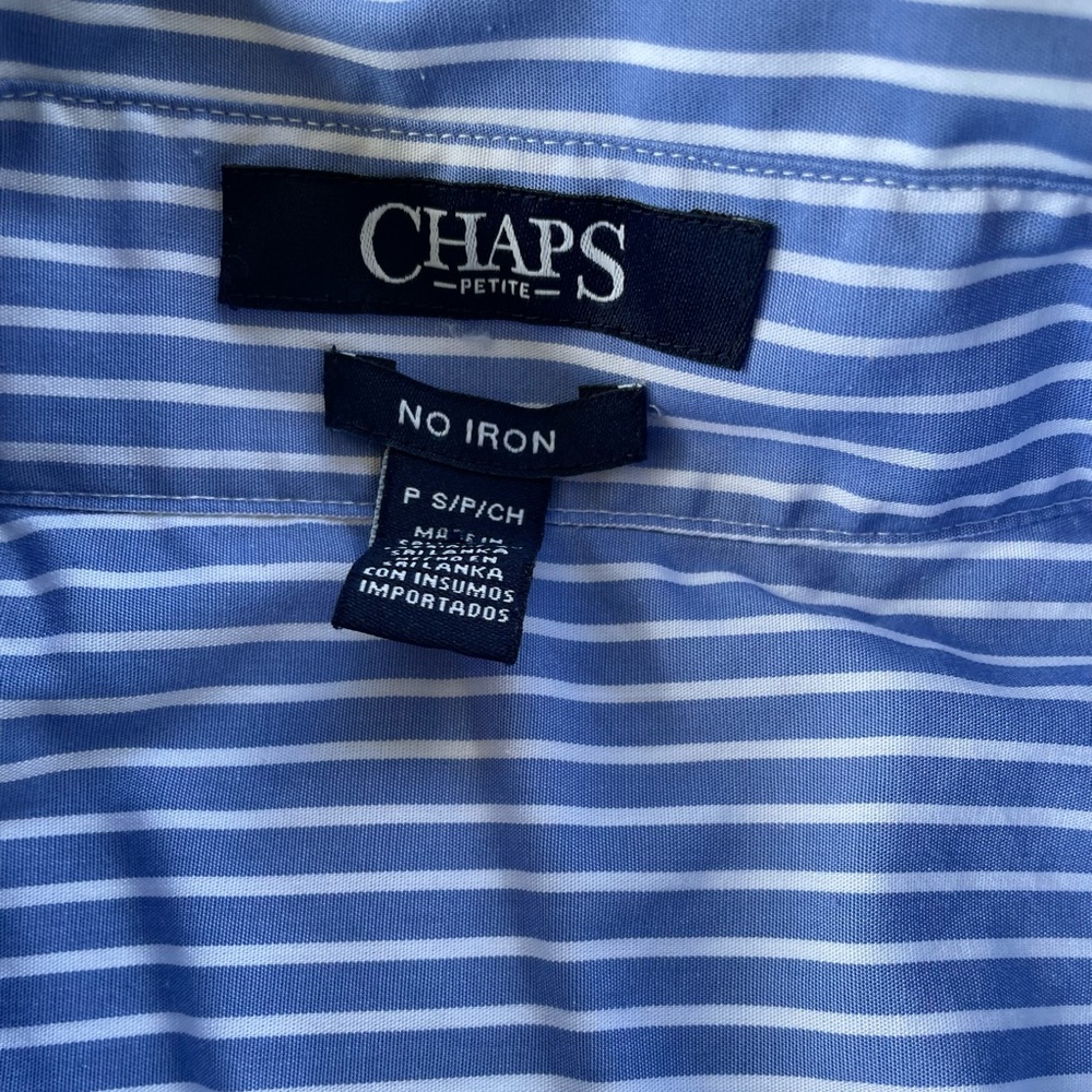 Chaps Petite Striped Button Down Blouse - Picture 4 of 4